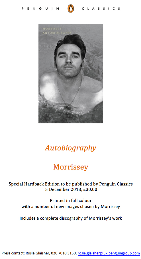 autobiography morrissey special hardback release